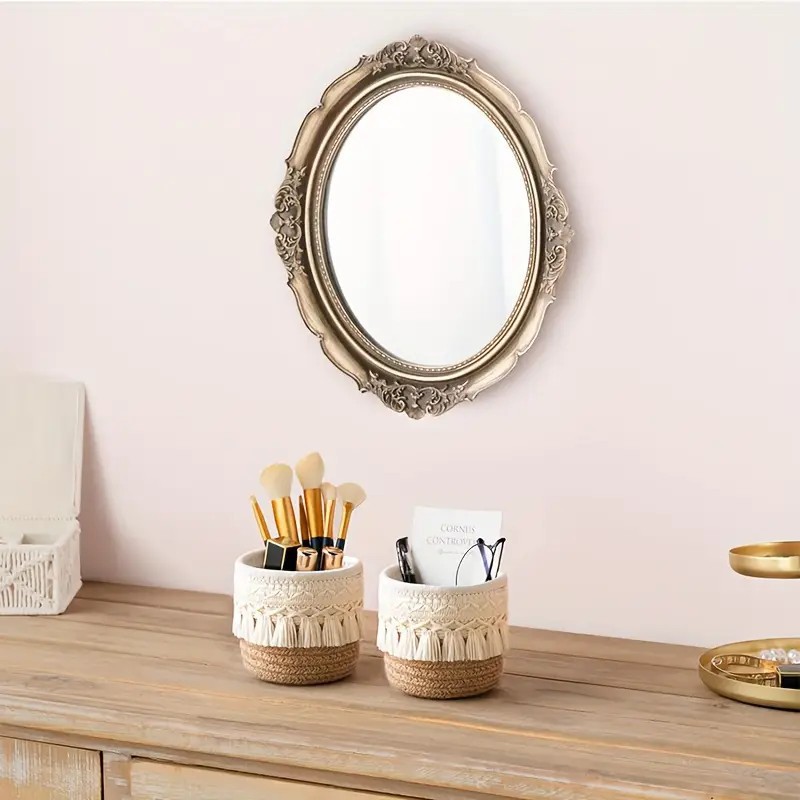 Vanity Home Decor - Boho Tassel Woven Storage Basket Small