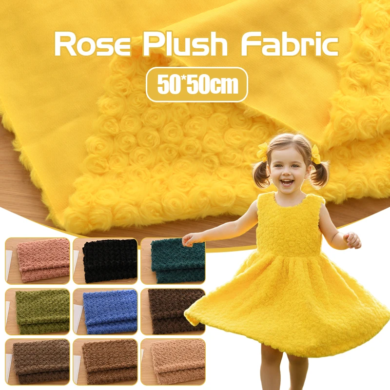 Home Decor Handmade - Imitation Rabbit Fur Fabric Rose Pattern