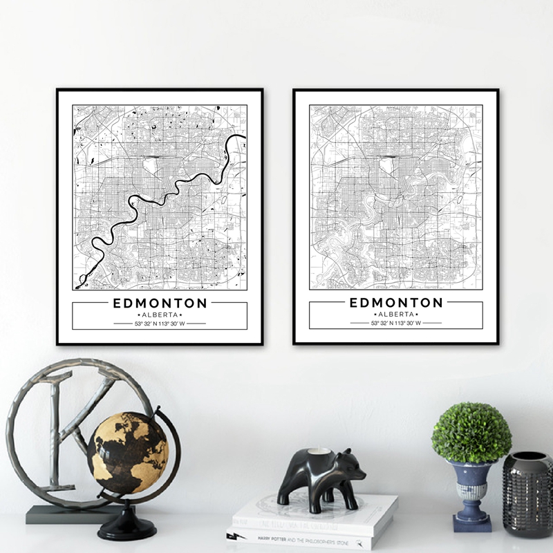 Home Decor Canada - Edmonton Alberta Bản Đồ Đen Vải
