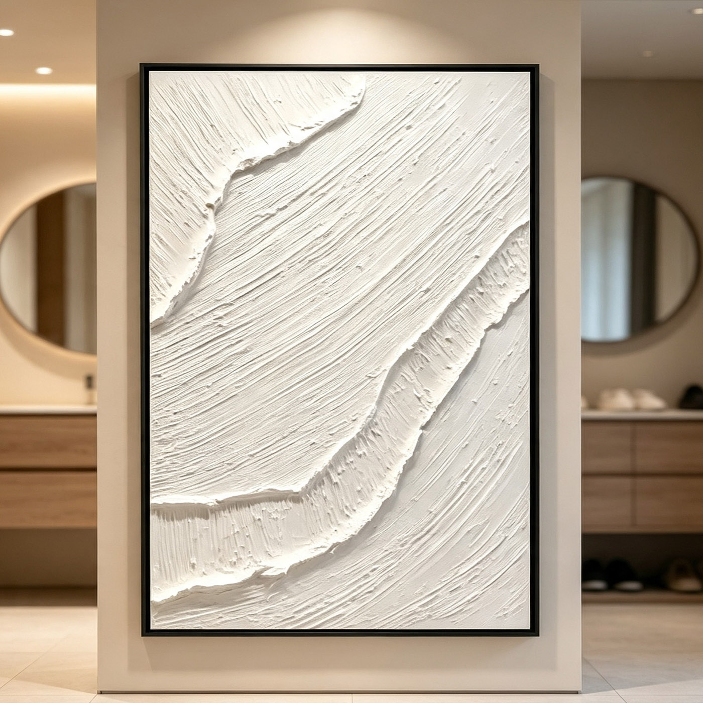 Hand-Painted White 3D Thick Te - đánh giá và giá Abstract Oil Painting