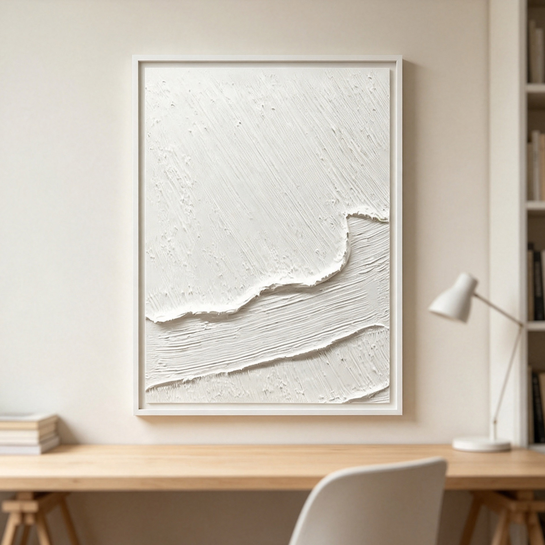 Hand-Painted White 3D Thick Te - đánh giá và giá Abstract Oil Painting