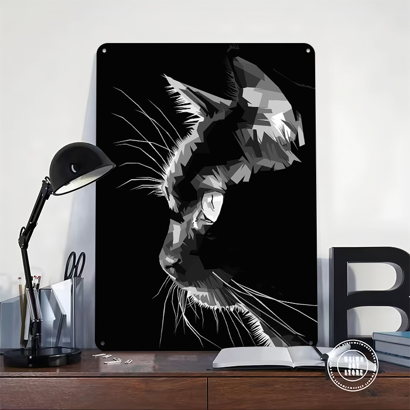 Black Cat Vector Art Printed P - đánh giá và giá Home Decor Vector