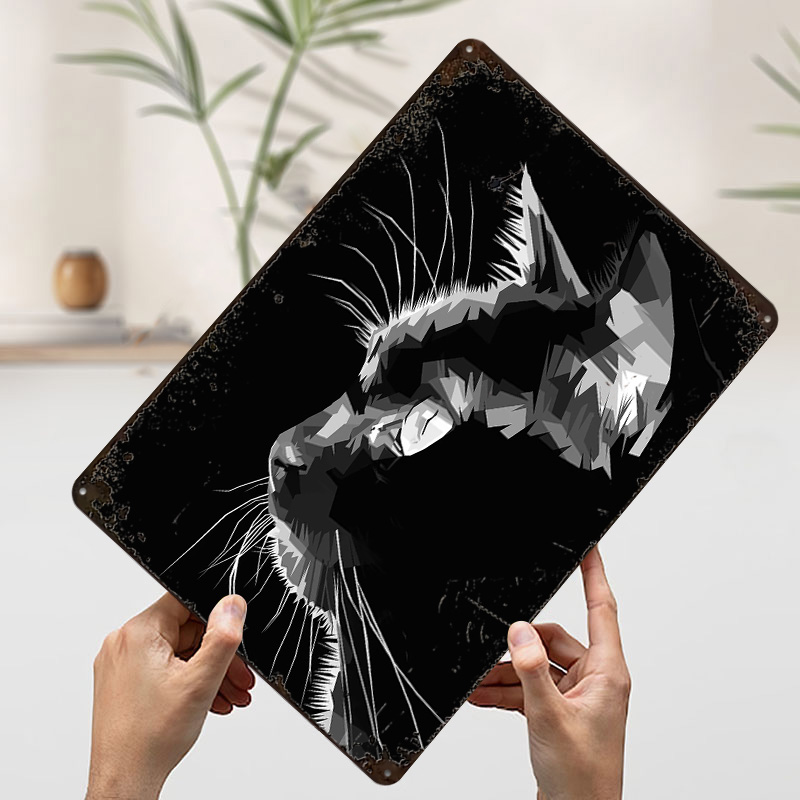 Black Cat Vector Art Printed P - đánh giá và giá Home Decor Vector