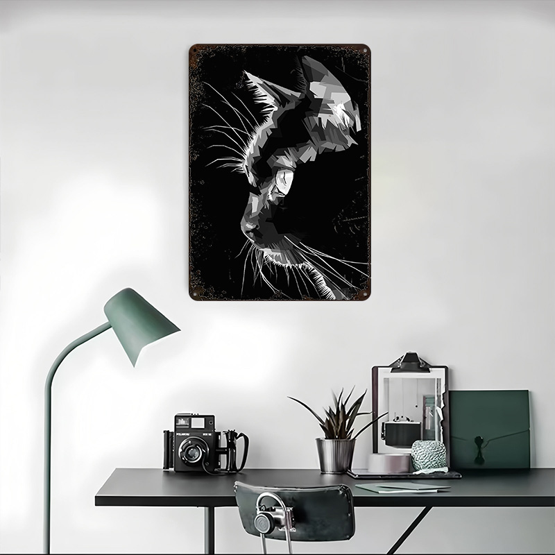 Black Cat Vector Art Printed P - đánh giá và giá Home Decor Vector