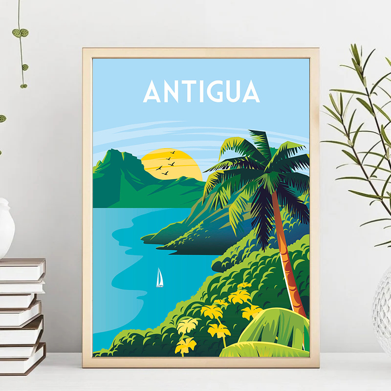 Travel Illustrated Canvas Pain - đánh giá và giá Home Decor Bali