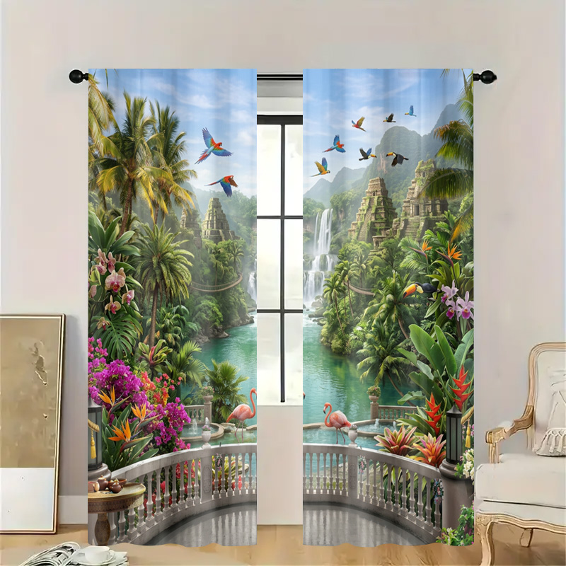 Vibrant Tropical Jungle Waterf - đánh giá và giá Home Decor Bali