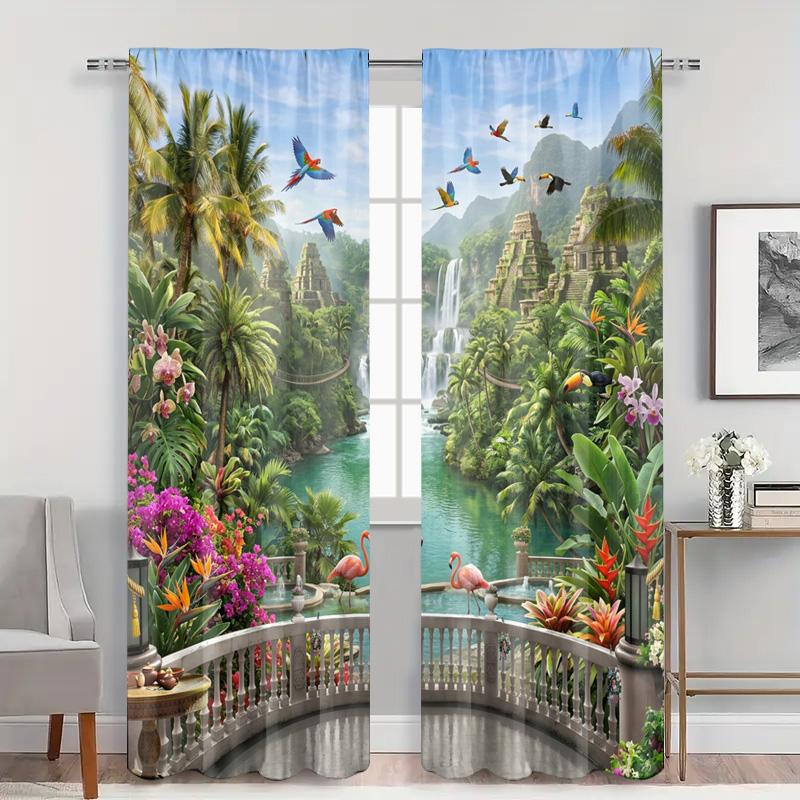 Vibrant Tropical Jungle Waterf - đánh giá và giá Home Decor Bali