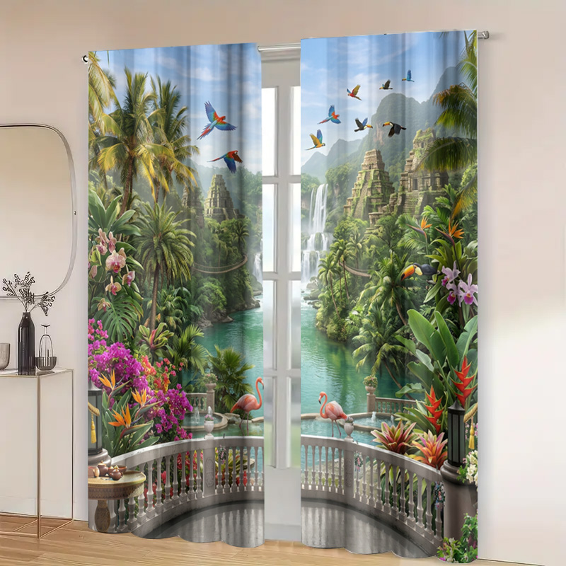 Vibrant Tropical Jungle Waterf - đánh giá và giá Home Decor Bali