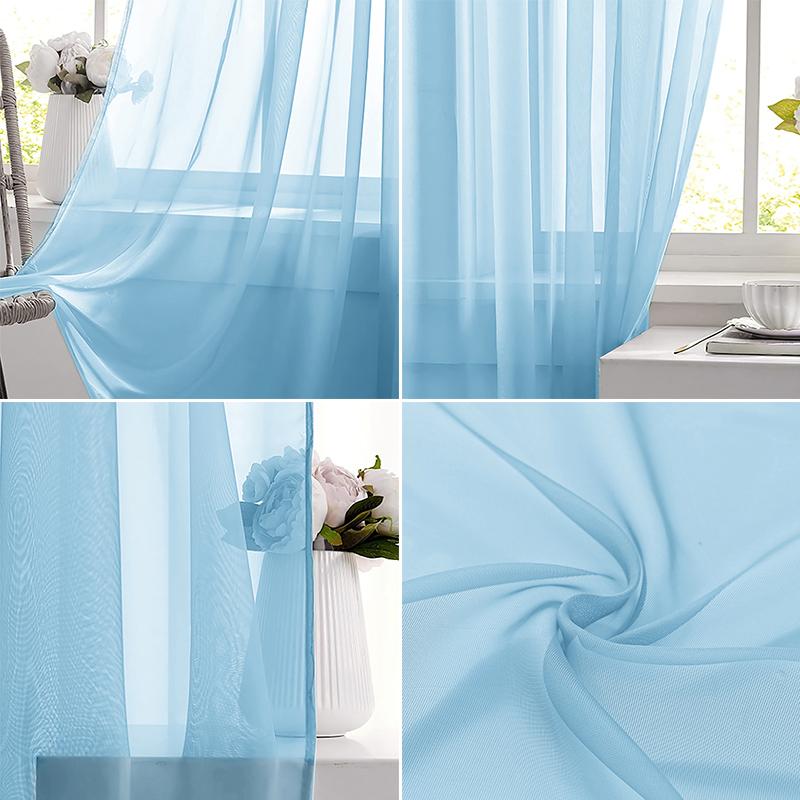 Light Blue Solid Sheer Voile W - đánh giá và giá Home Decor Wall Panels