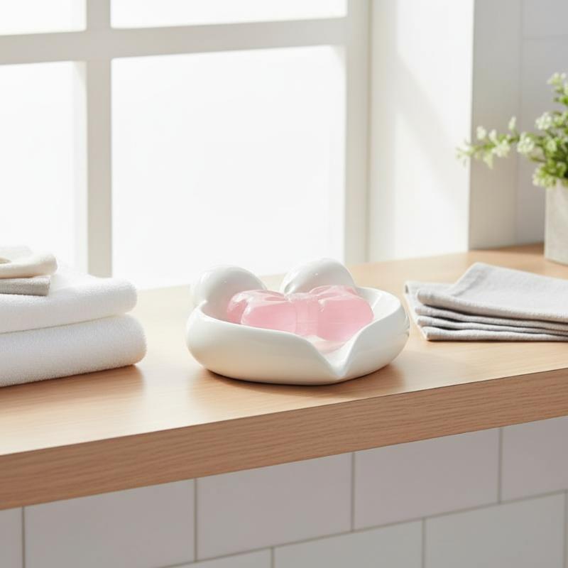 Cute Bow Heart Shaped Ceramic  - đánh giá và giá Vanity Home Decor
