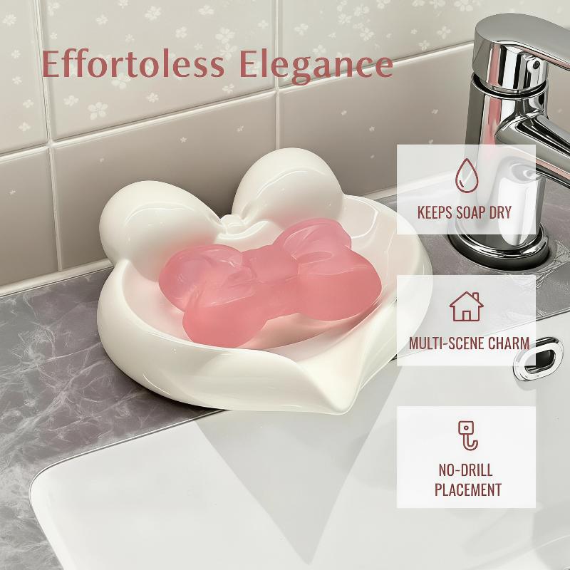 Cute Bow Heart Shaped Ceramic  - đánh giá và giá Vanity Home Decor