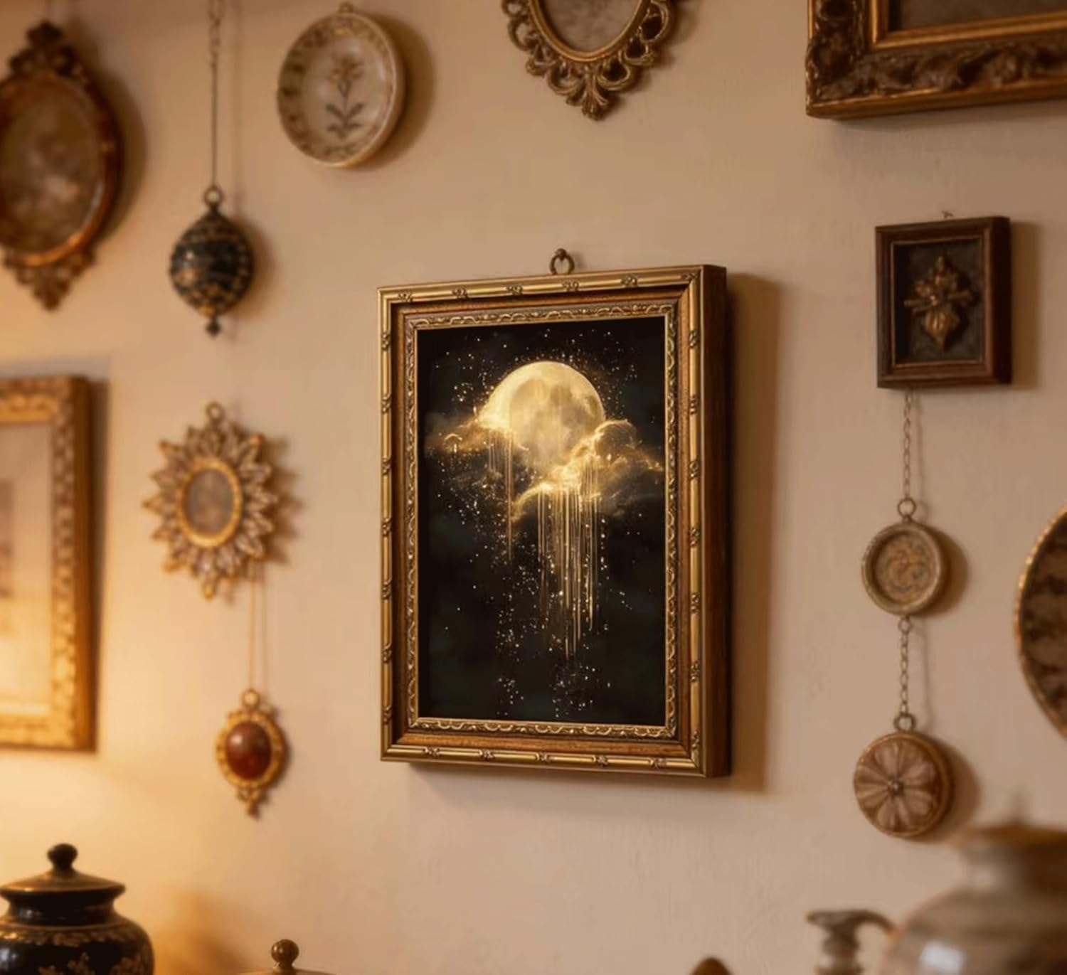 Antique Framed Celestial Canva - đánh giá và giá Abstract Oil Painting