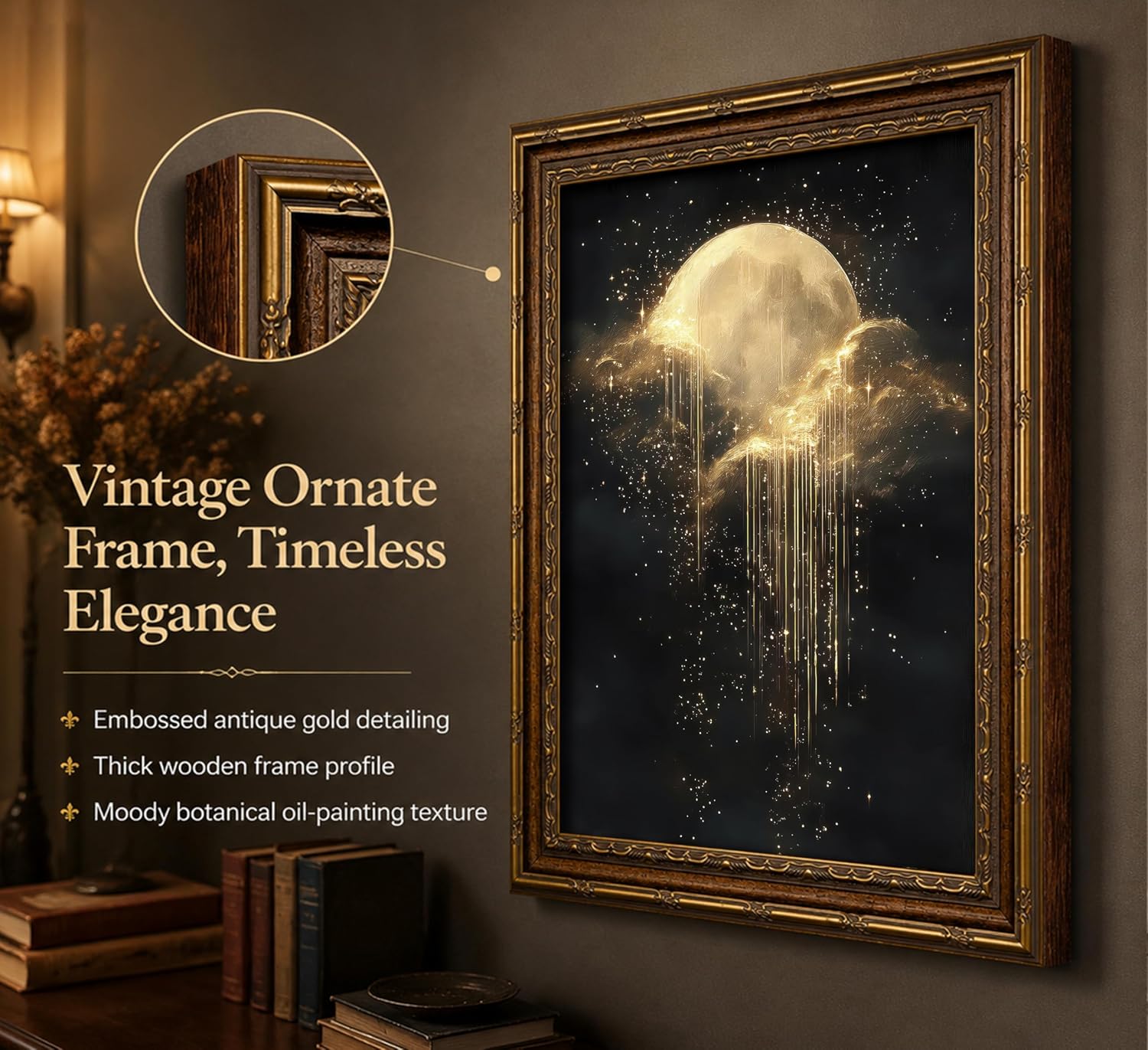 Antique Framed Celestial Canva - đánh giá và giá Abstract Oil Painting