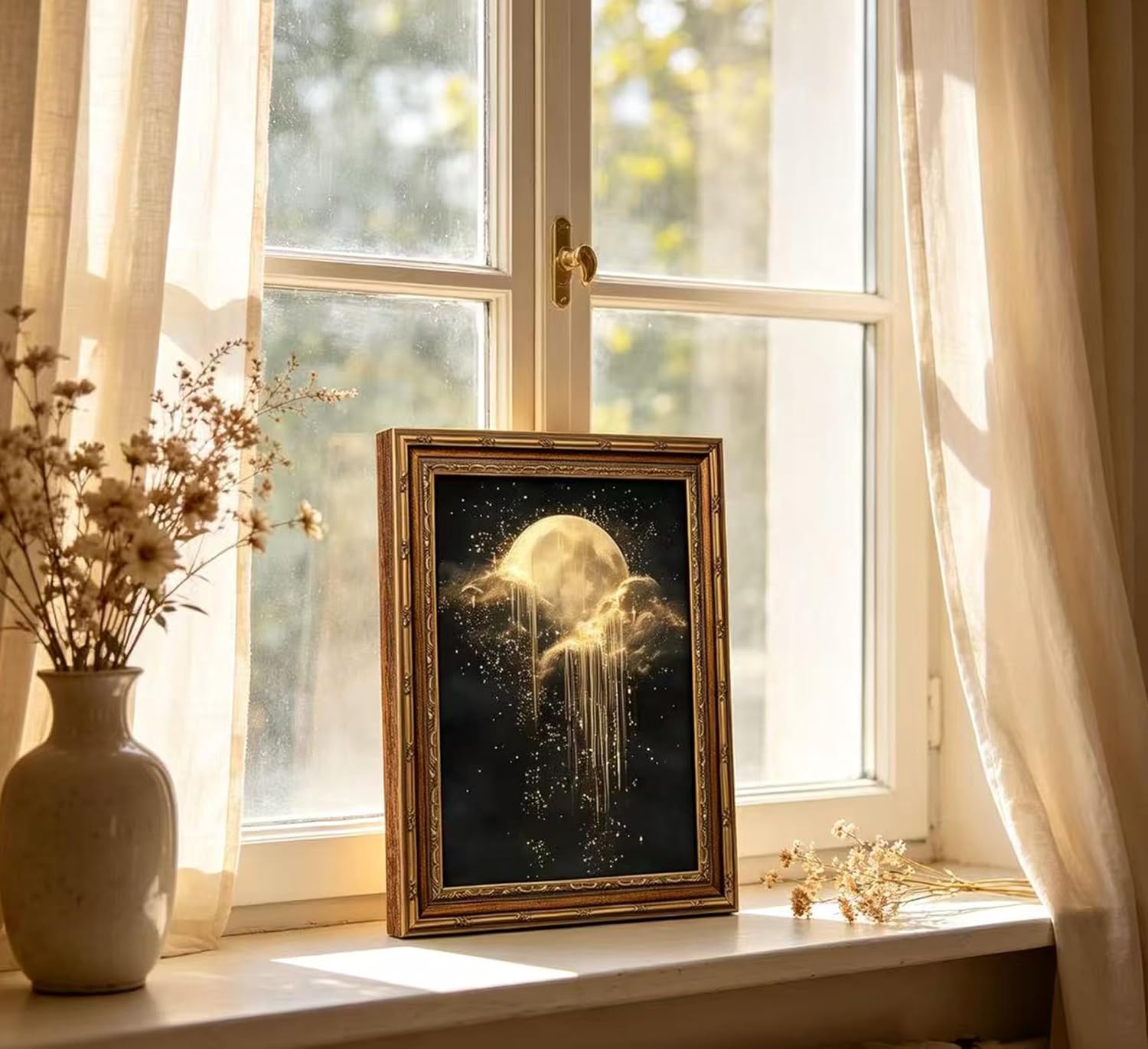 Antique Framed Celestial Canva - đánh giá và giá Abstract Oil Painting