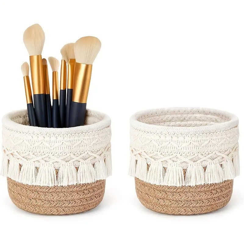 Boho Tassel Woven Storage Bask - đánh giá và giá Vanity Home Decor