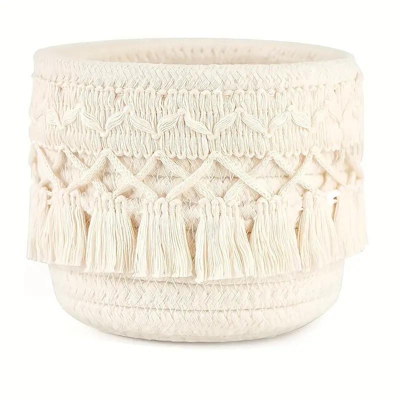 Boho Tassel Woven Storage Bask - đánh giá và giá Vanity Home Decor