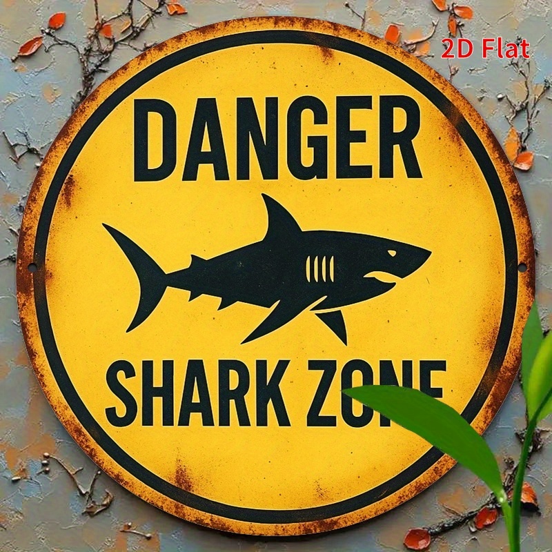 2D Metal Sign Shark Danger Zon - đánh giá và giá Home Decor Yellow