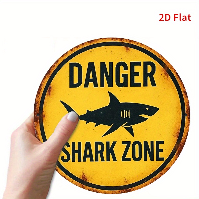 2D Metal Sign Shark Danger Zon - đánh giá và giá Home Decor Yellow