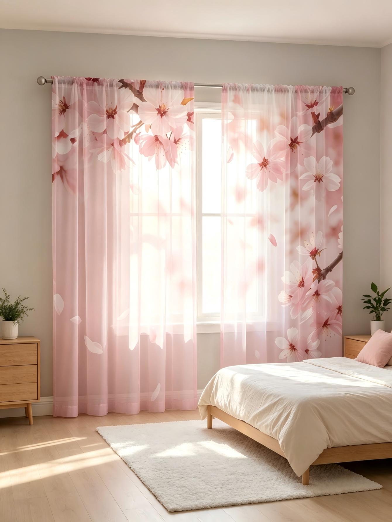2PCS Digital Print Sheer Curta - đánh giá và giá Home Decor Wall Panels