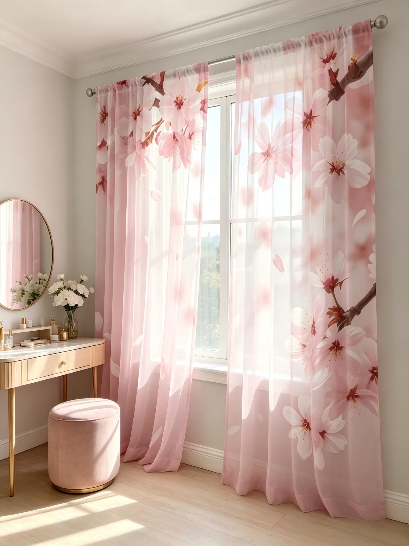 2PCS Digital Print Sheer Curta - đánh giá và giá Home Decor Wall Panels