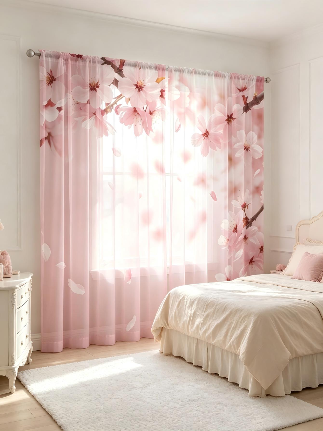 2PCS Digital Print Sheer Curta - đánh giá và giá Home Decor Wall Panels