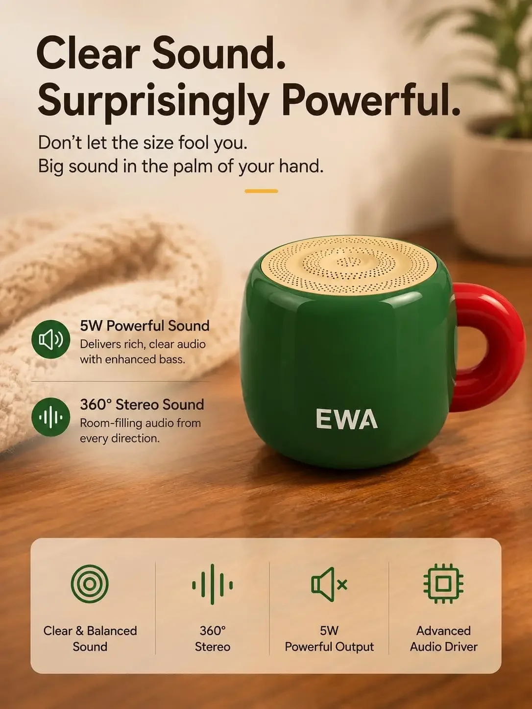 EWA Cup-Shaped Mini Bluetooth  - đánh giá và giá Home Decor Range