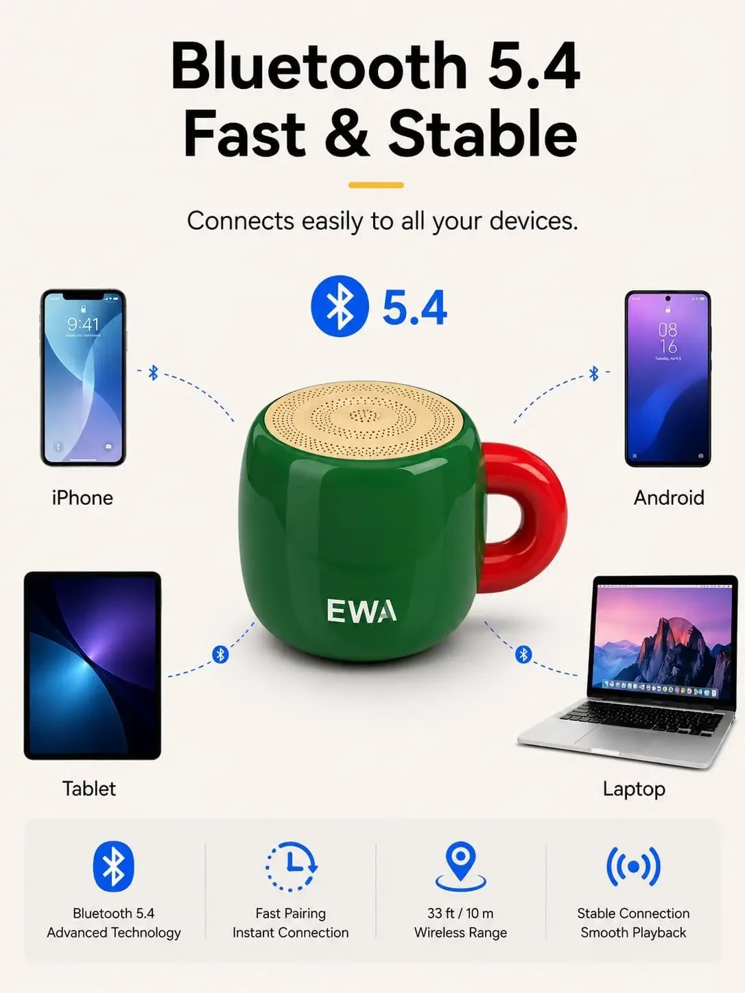 EWA Cup-Shaped Mini Bluetooth  - đánh giá và giá Home Decor Range