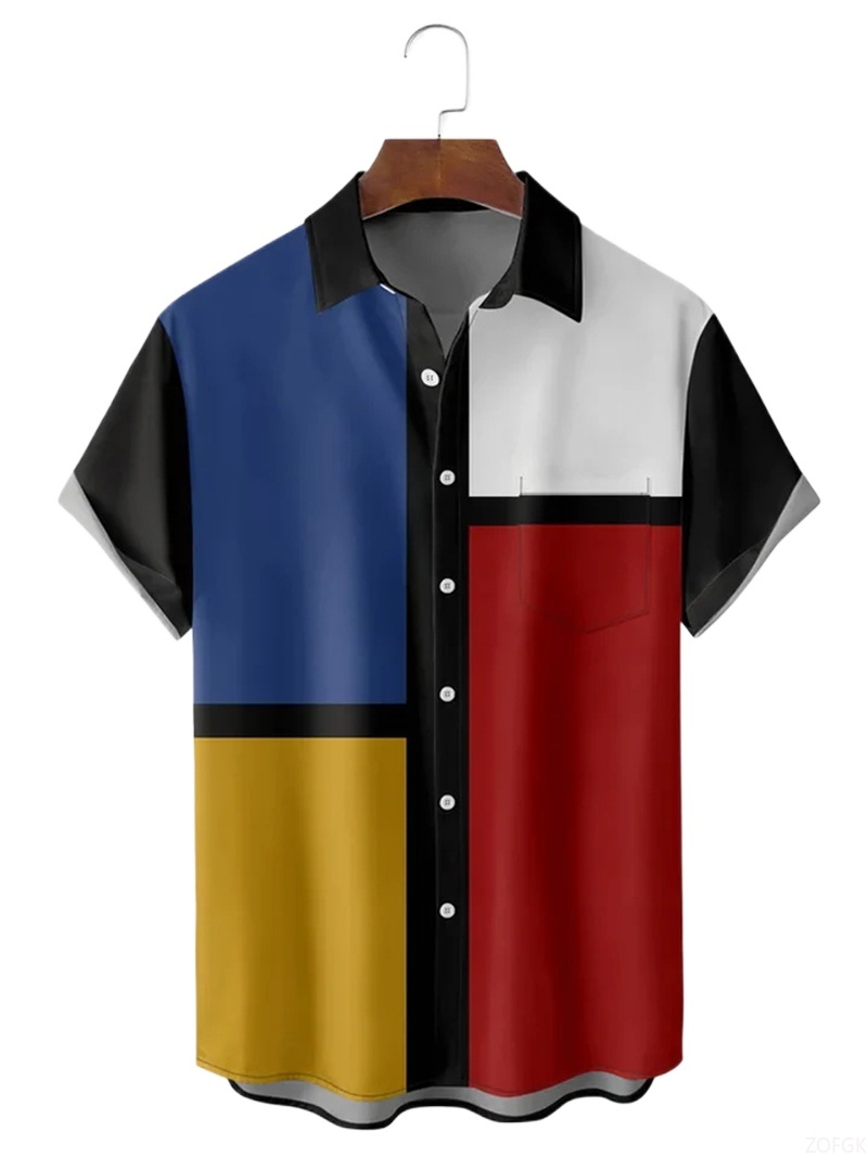 Men Shirts 3d Geometric Art Co - đánh giá và giá Abstract Oil Painting