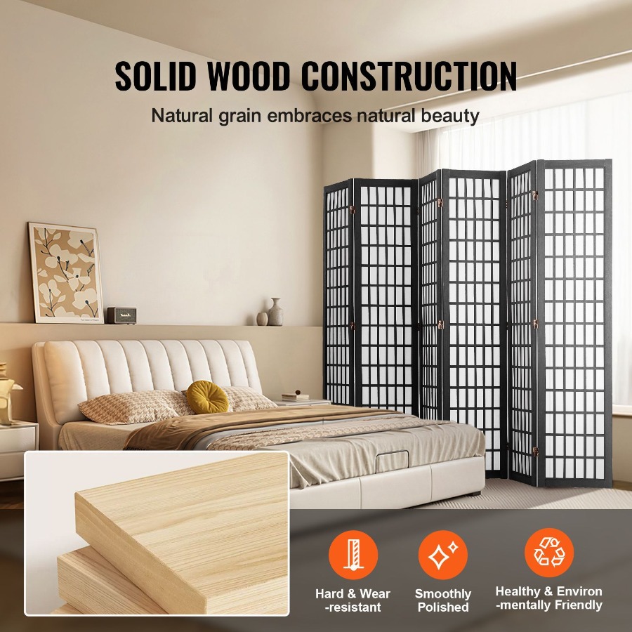 6 Panel Japanese Room Divider  - đánh giá và giá Home Decor Wall Panels