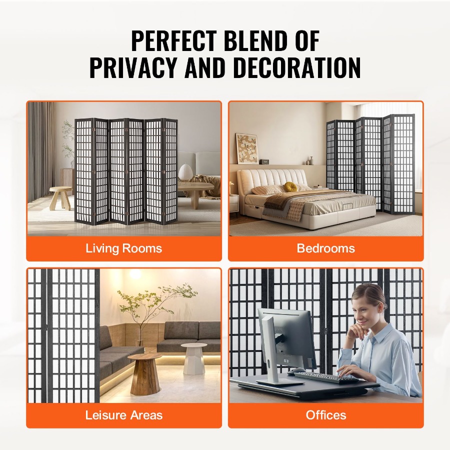 6 Panel Japanese Room Divider  - đánh giá và giá Home Decor Wall Panels