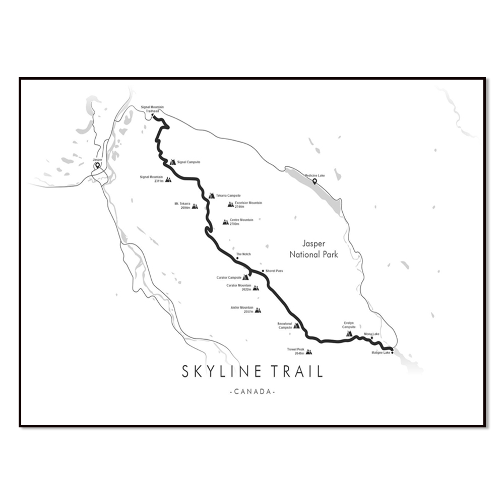 Skyline Trail Map, Canada Hiki - đánh giá và giá Home Decor Canada