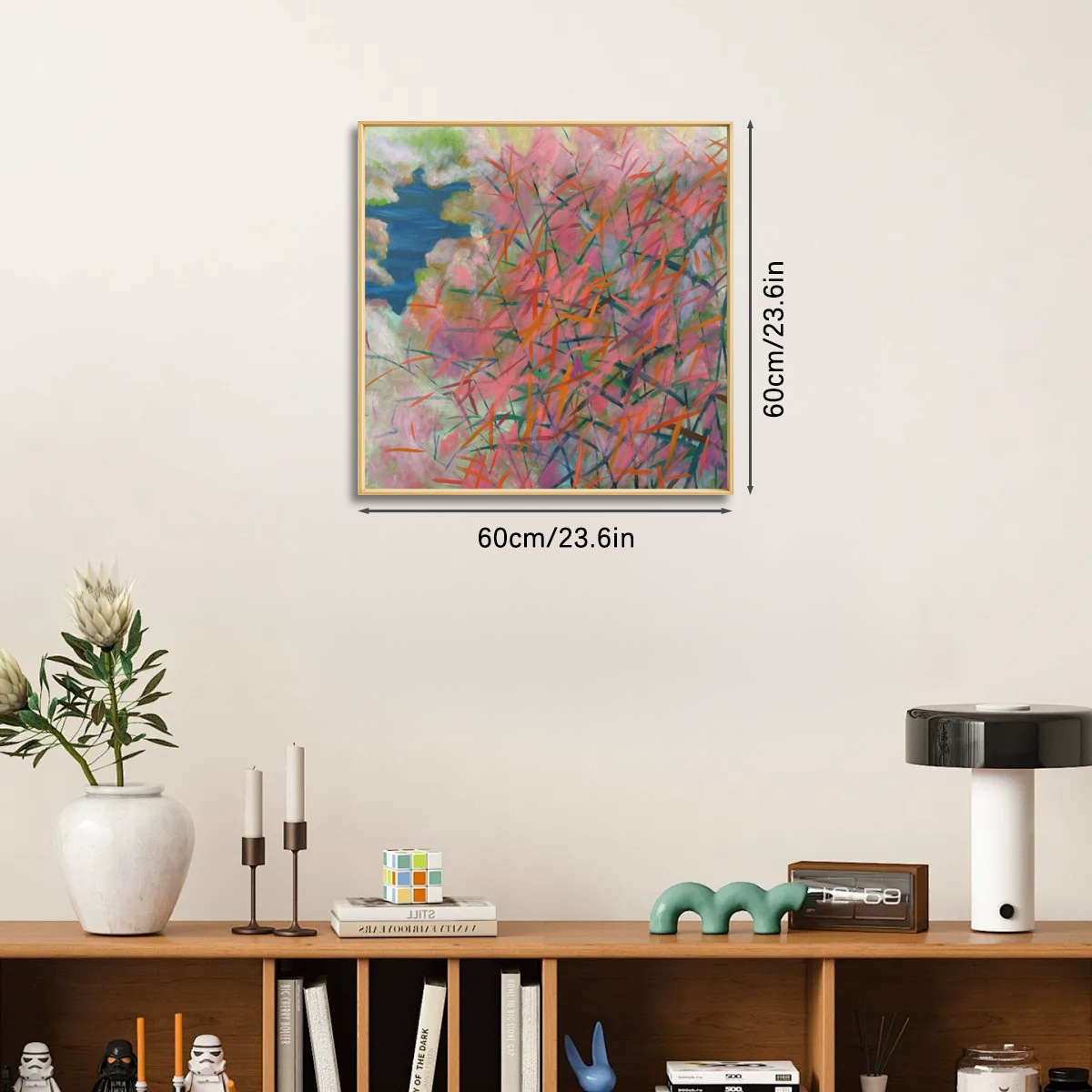 High-class living room decorat - đánh giá và giá Abstract Oil Painting