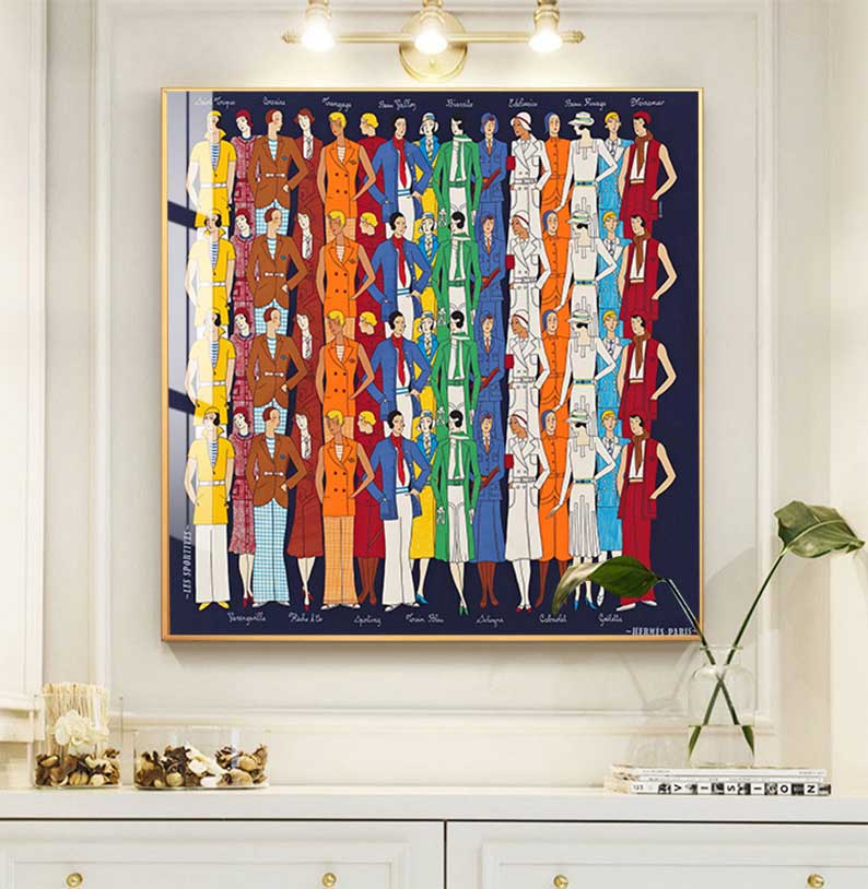Modern Horses Canvas Painting  - đánh giá và giá Home Decor Hermes
