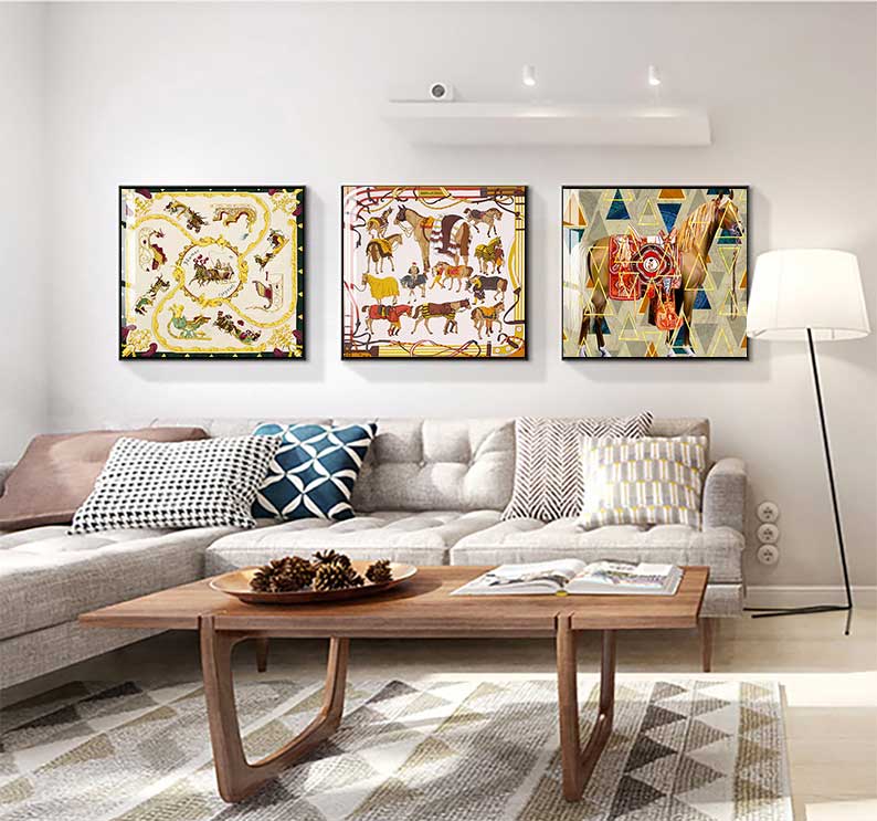 Modern Horses Canvas Painting  - đánh giá và giá Home Decor Hermes