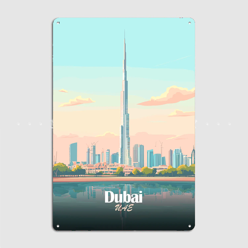 Dubai Skyline Vector Poster Me - đánh giá và giá Home Decor Vector