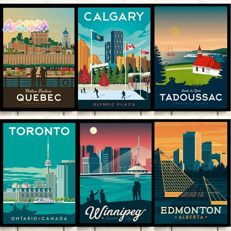 Canada City Travel Poster Queb - đánh giá và giá Home Decor Canada