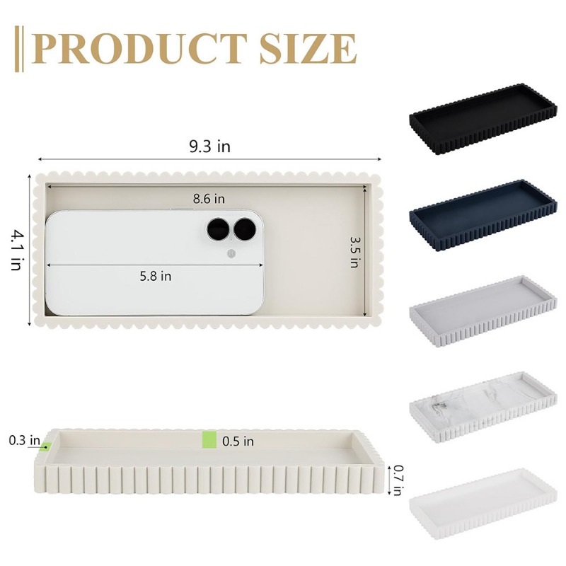 Silicone Fluted Edge Storage T - đánh giá và giá Vanity Home Decor