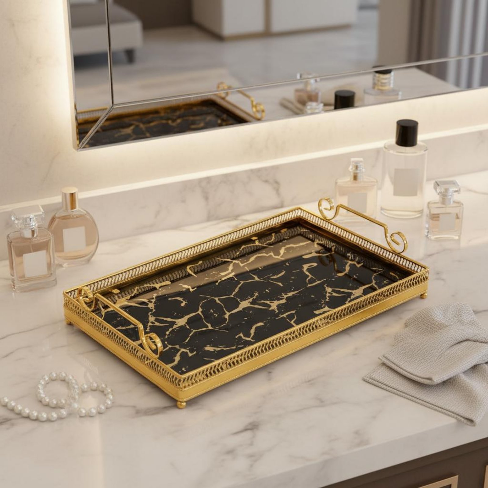 Decorative Mirror Tray Nordic  - đánh giá và giá Vanity Home Decor