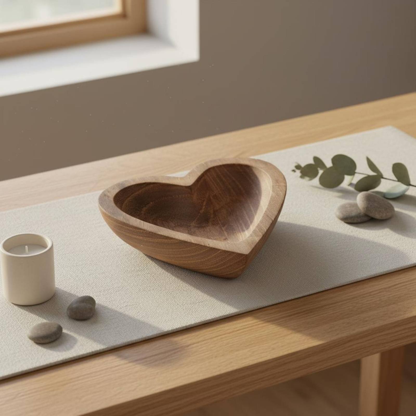 Heart Shaped Wooden Bowl Handm - đánh giá và giá Home Decor Handmade