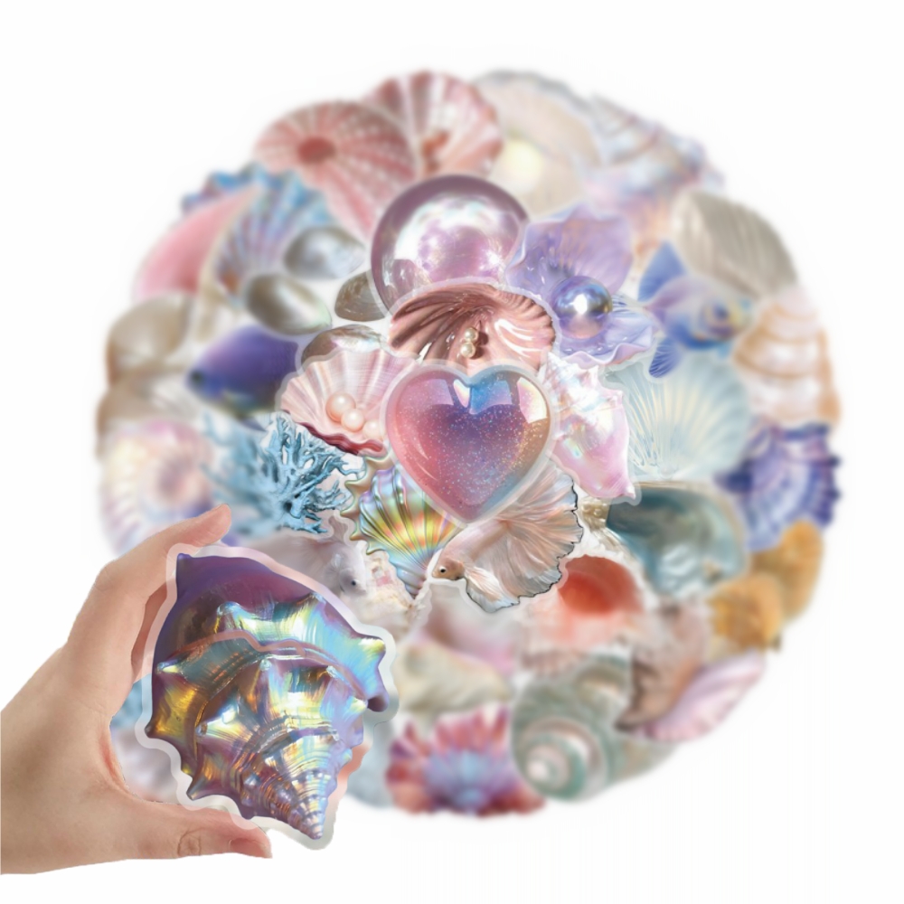 50pcs Cartoon Shell Graffiti S - đánh giá và giá Home Decor Wall Panels