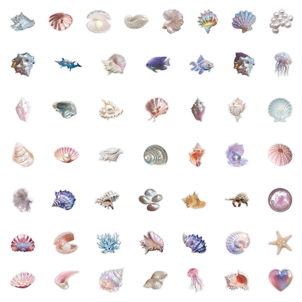 50pcs Cartoon Shell Graffiti S - đánh giá và giá Home Decor Wall Panels