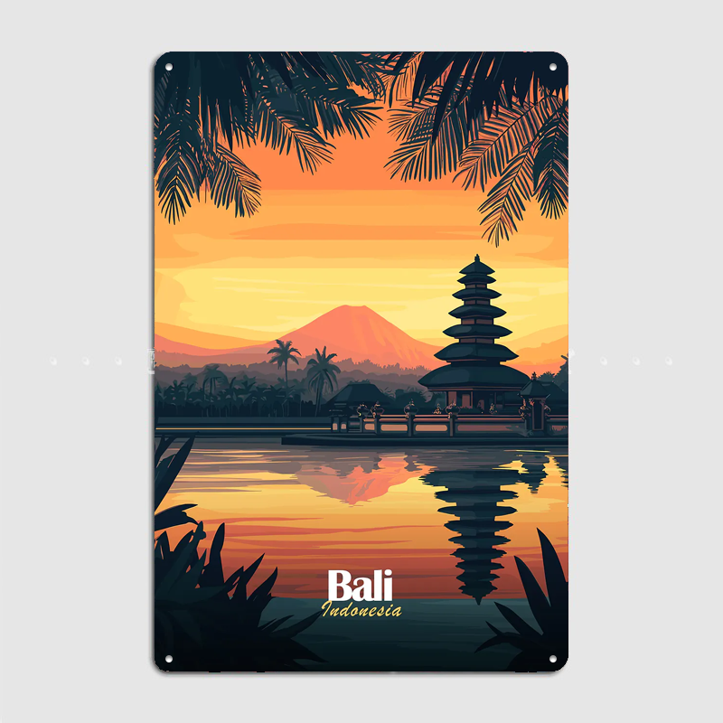 Bali Temple Sunset Travel Scen - đánh giá và giá Home Decor Bali