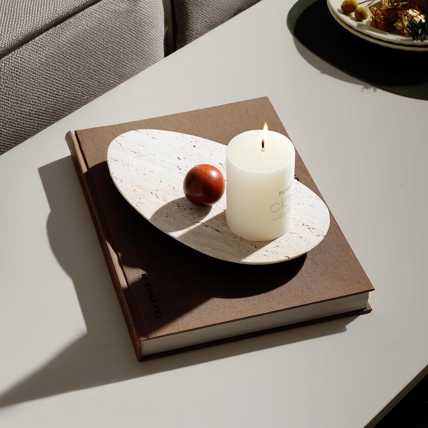 Travertine Vanity Tray for Bat - đánh giá và giá Vanity Home Decor
