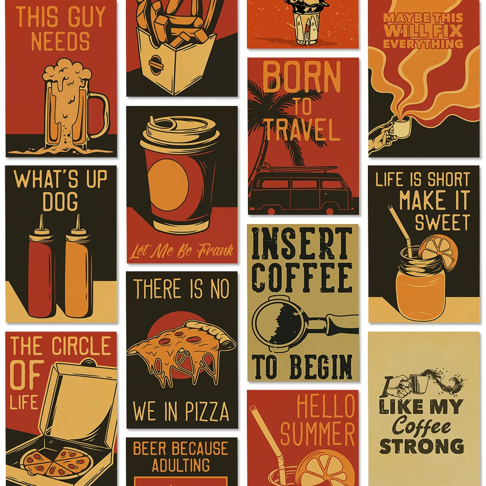 Coffee Vector Set of  Posters  - đánh giá và giá Home Decor Vector