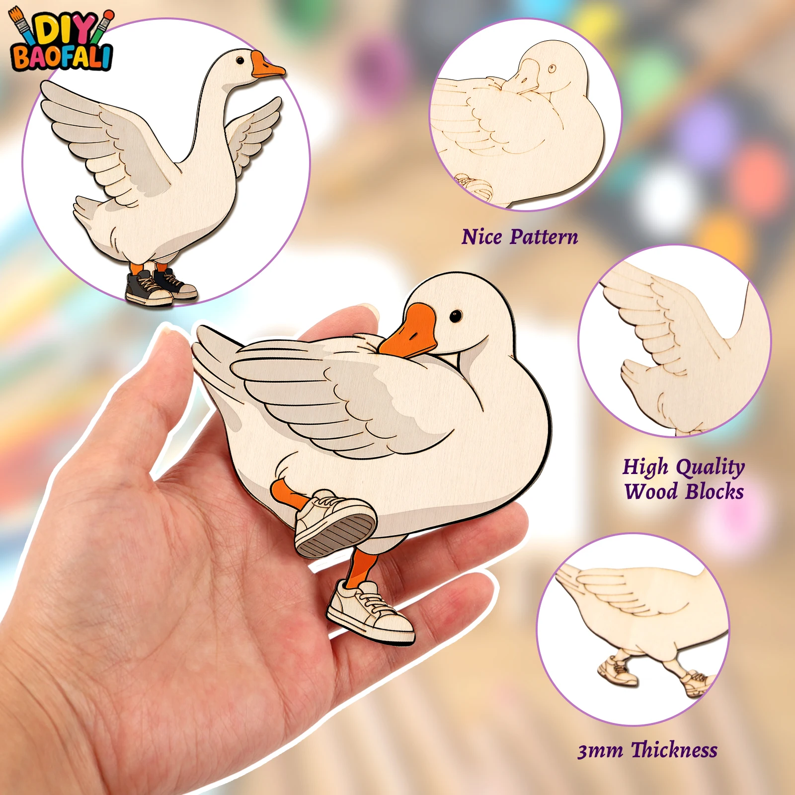 20pcs Unfinished Wooden Craft  - đánh giá và giá Home Decor Painting